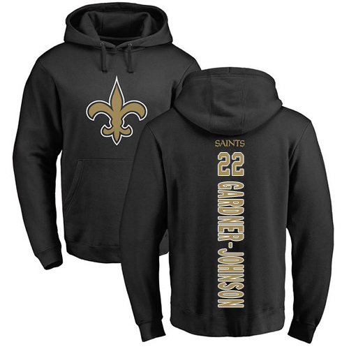 Men New Orleans Saints Black Chauncey Gardner Johnson Backer NFL Football #22 Pullover Hoodie Sweatshirts->women nfl jersey->Women Jersey